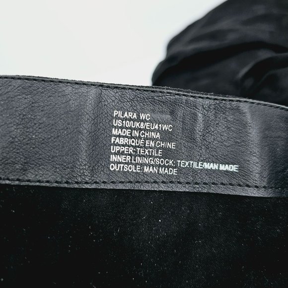 JustFab Pilara Over The Knee Heels Boots 10 Black Faux Suede Slouch Side Zip Bow - Picture 2 of 13